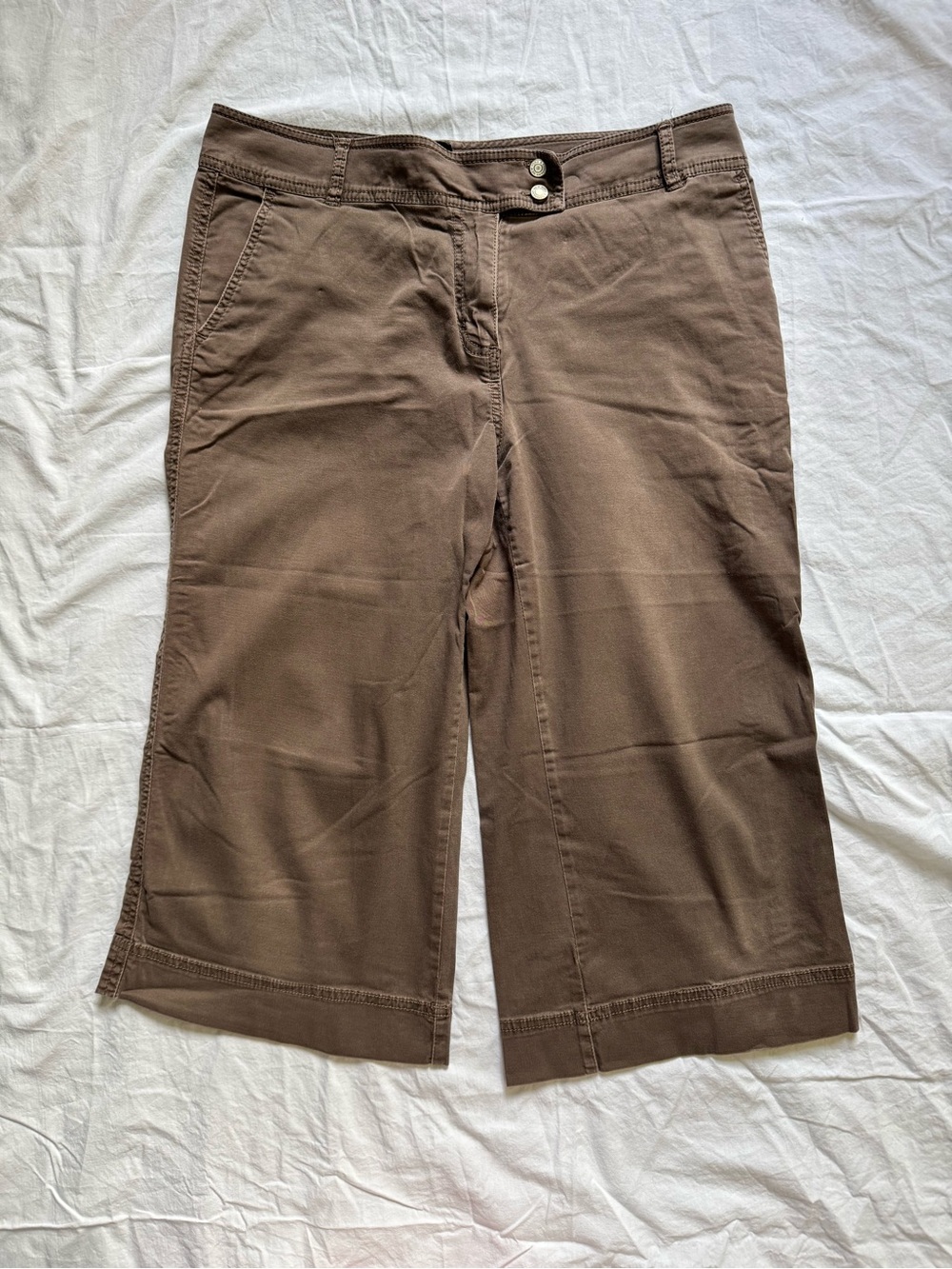 New York & Company Brown Wide-Leg Cropped pants